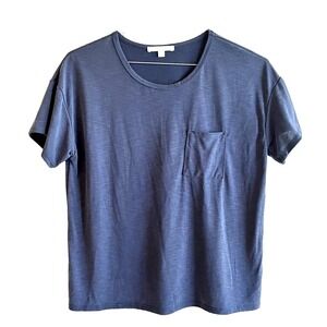 Green Envelope Pocket Tee Women's M Heather Blue‎ Scoop Neck